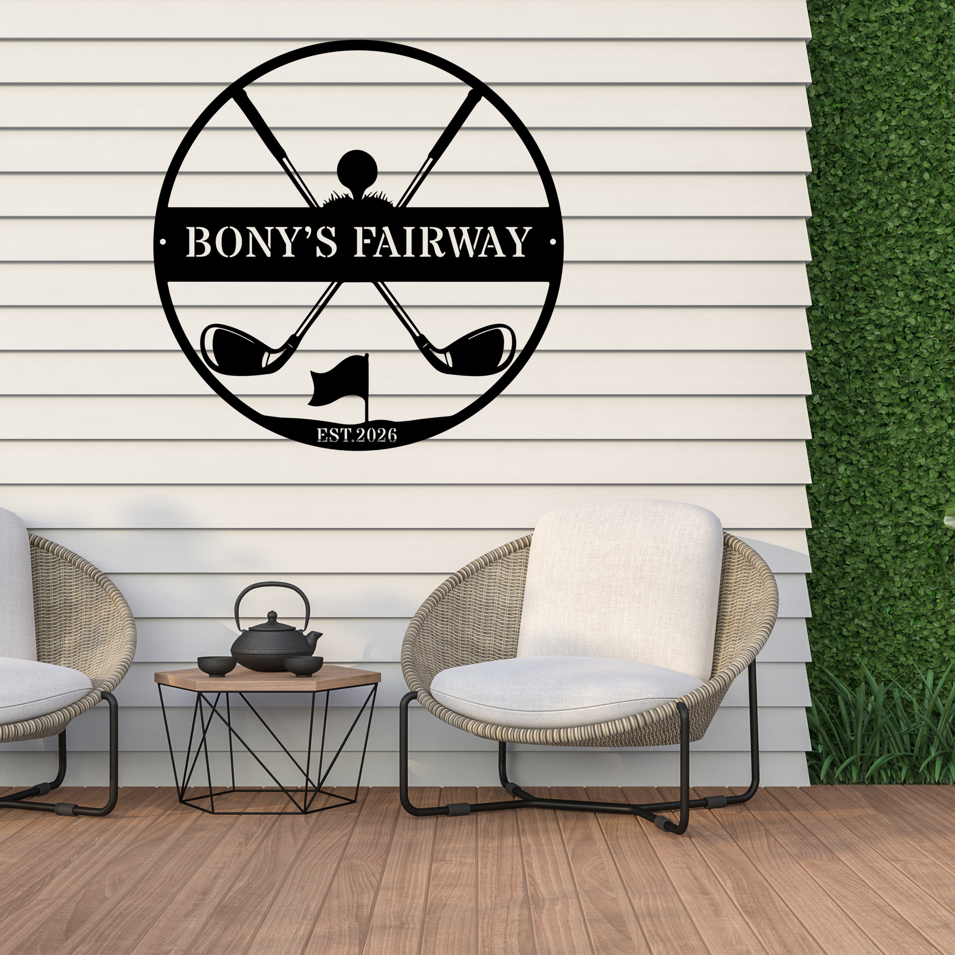Golfer Family Name Metal Sign - Personalised Golf Art