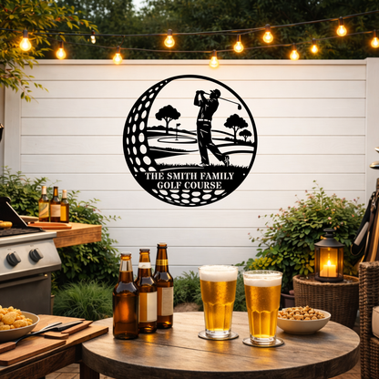 Family Golf Course Metal Sign – Custom Golf Wall Art