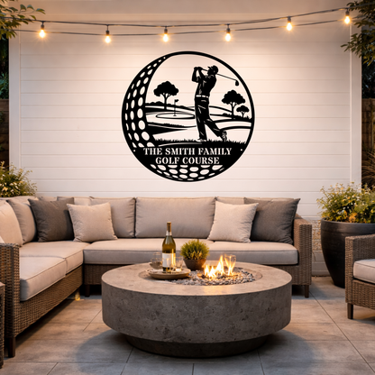 Family Golf Course Metal Sign – Custom Golf Wall Art