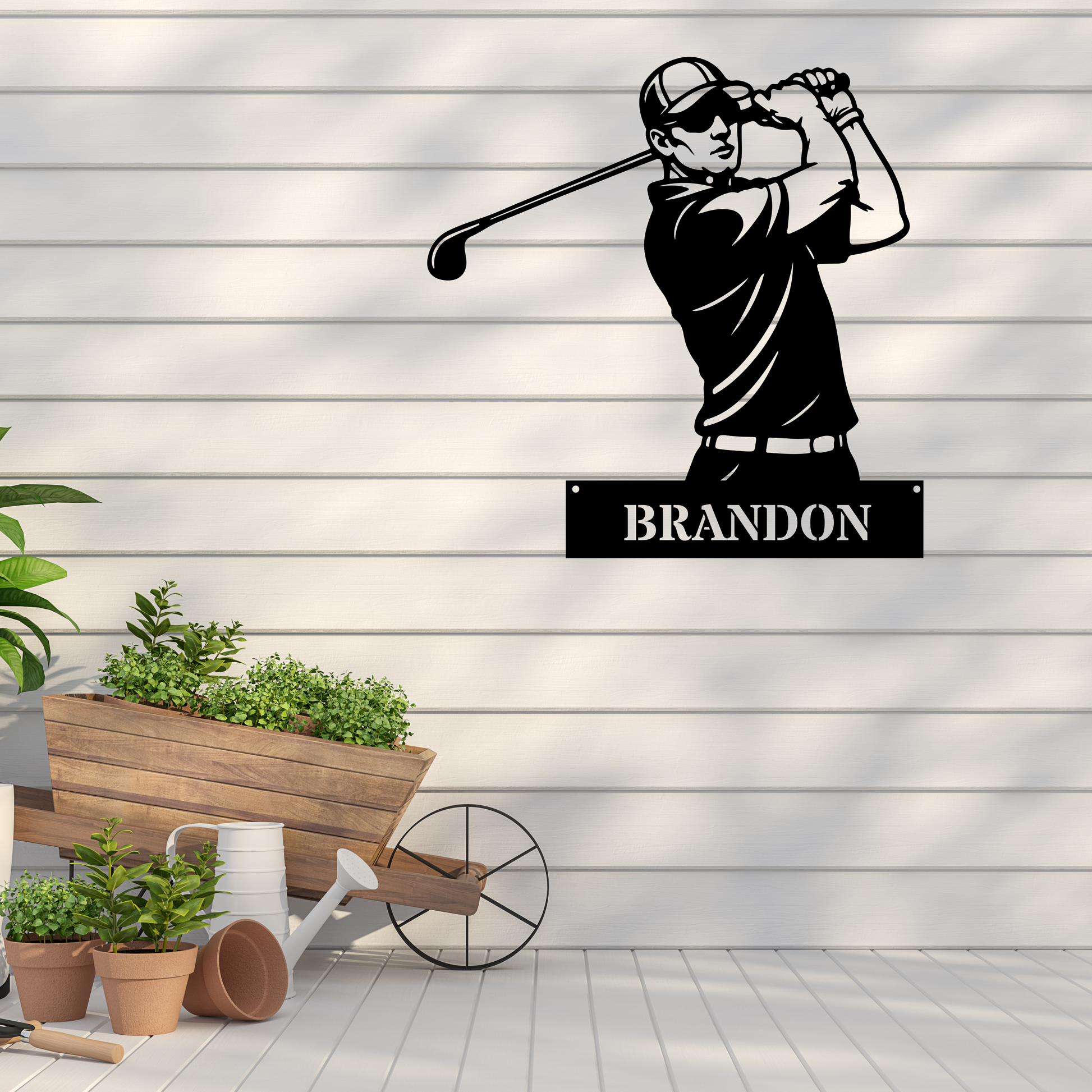 Personalised Golfer Metal Wall Art – Custom Golf Name Sign