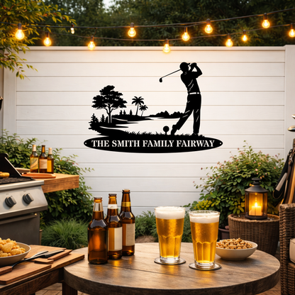 Personalised Family Fairway Metal Sign