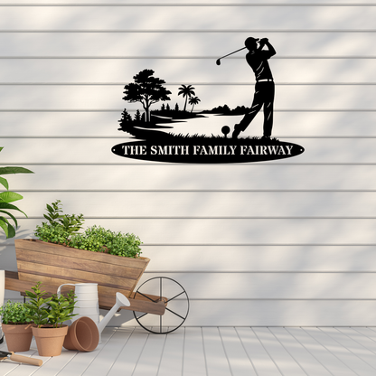 Personalised Family Fairway Metal Sign