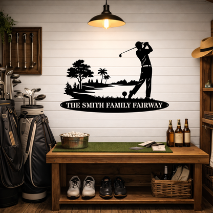 Personalised Family Fairway Metal Sign
