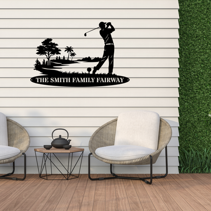 Personalised Family Fairway Metal Sign