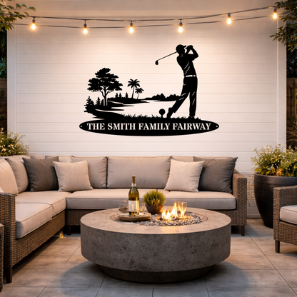 Personalised Family Fairway Metal Sign