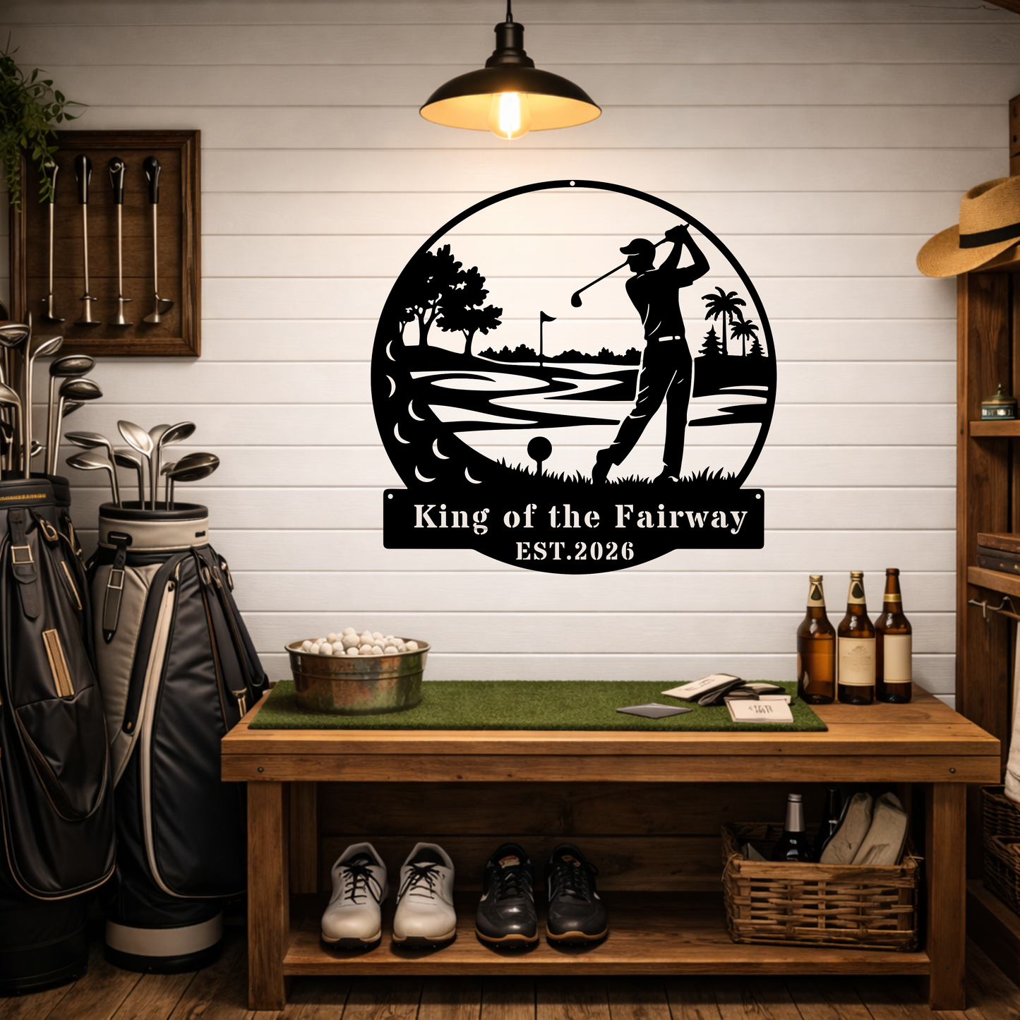 Golf King Metal Wall Art
