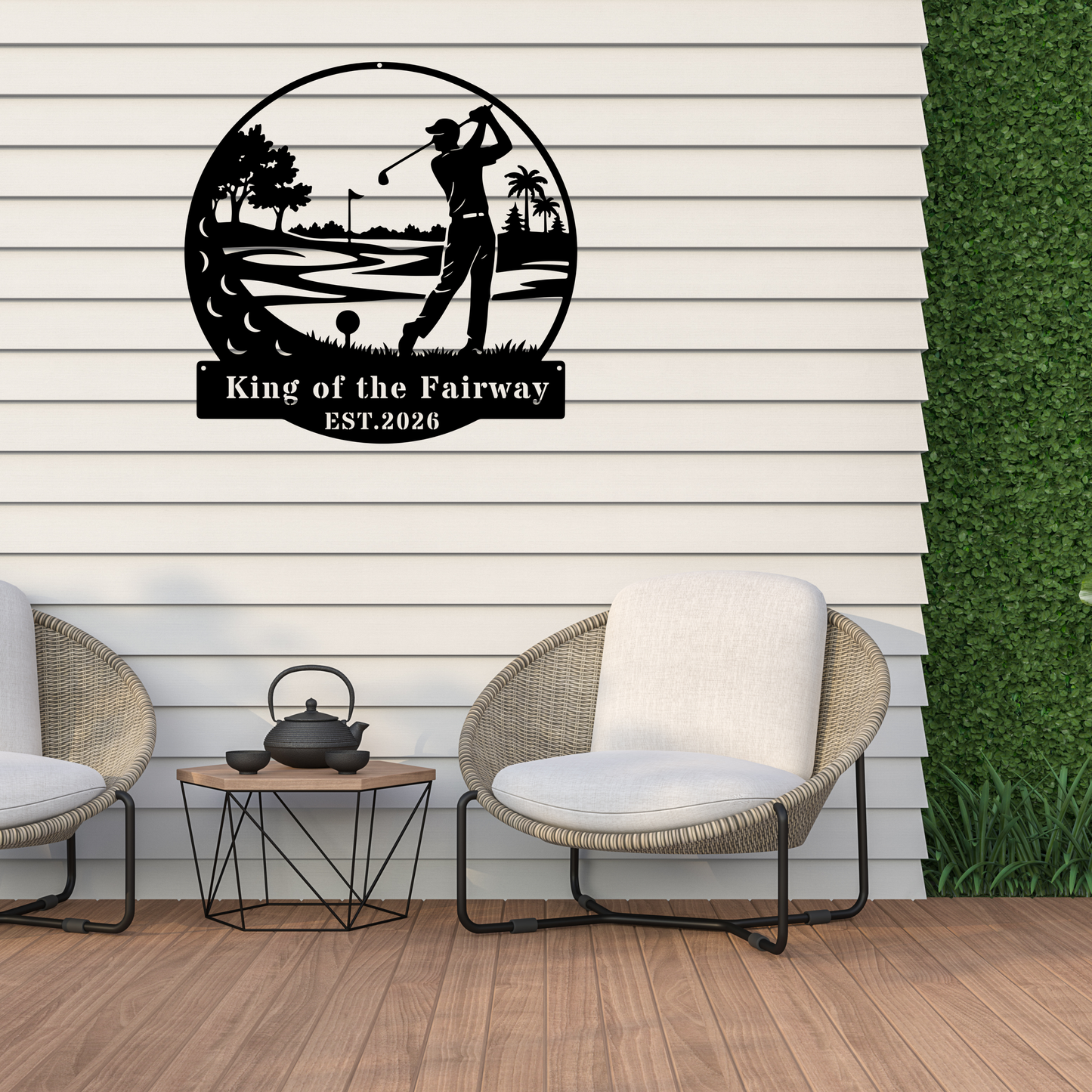 Golf King Metal Wall Art