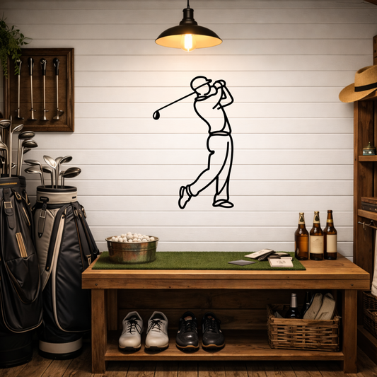 Minimalist Golf Metal Wall Sign