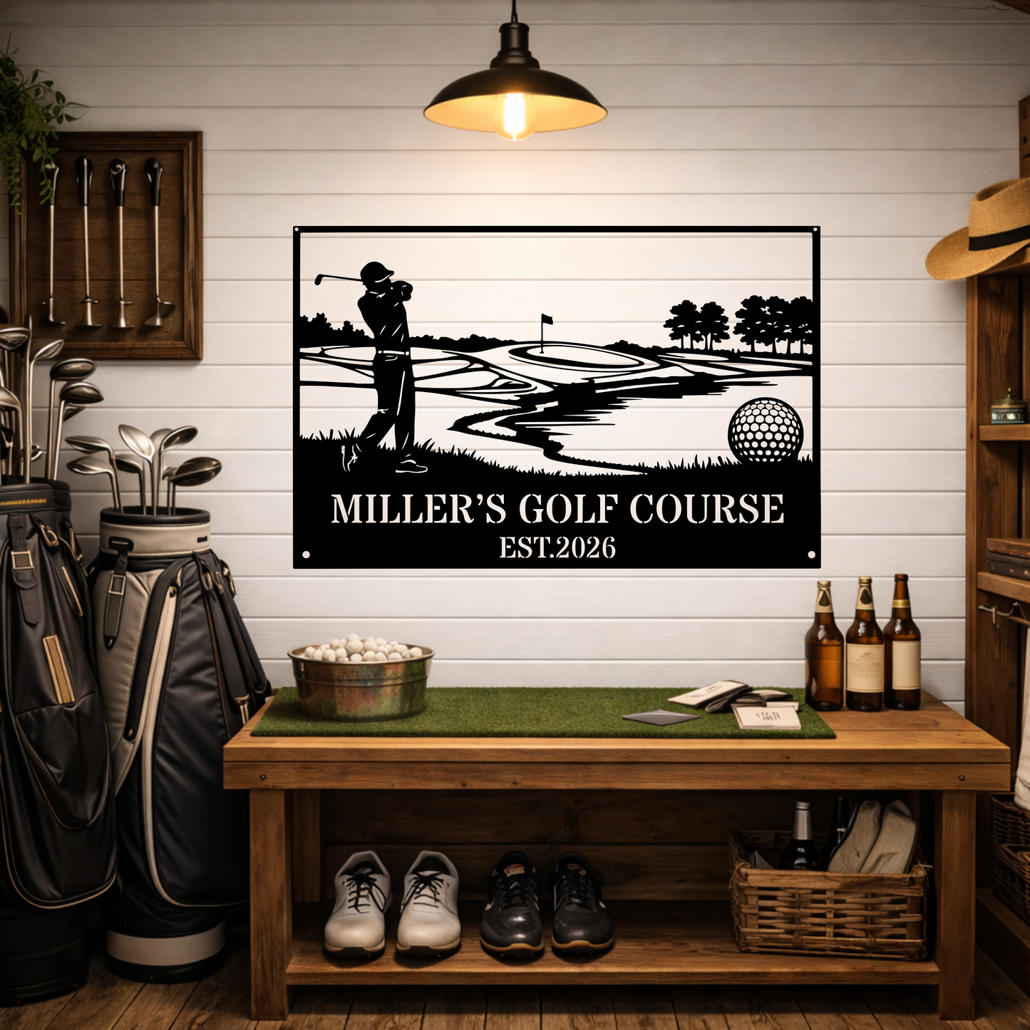 Personalised Golf Course Metal Wall Art