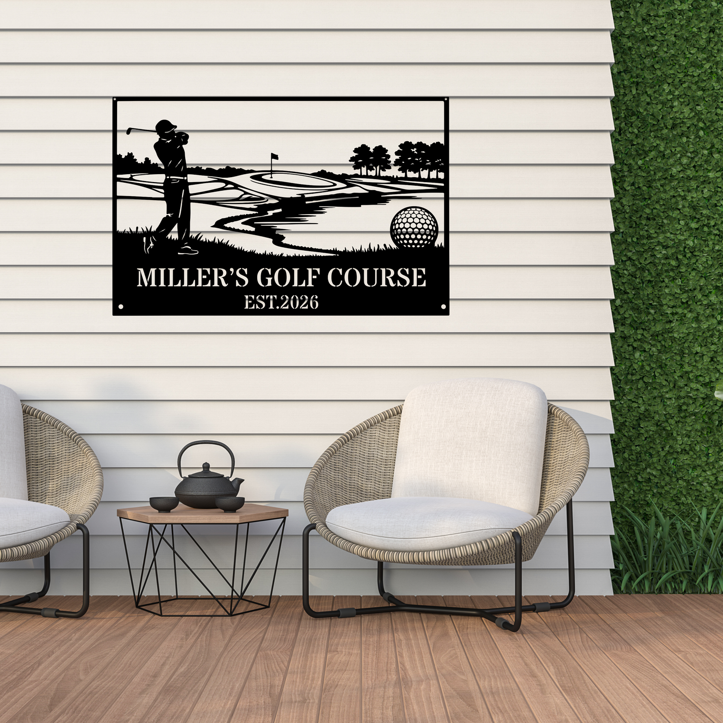Personalised Golf Course Metal Wall Art