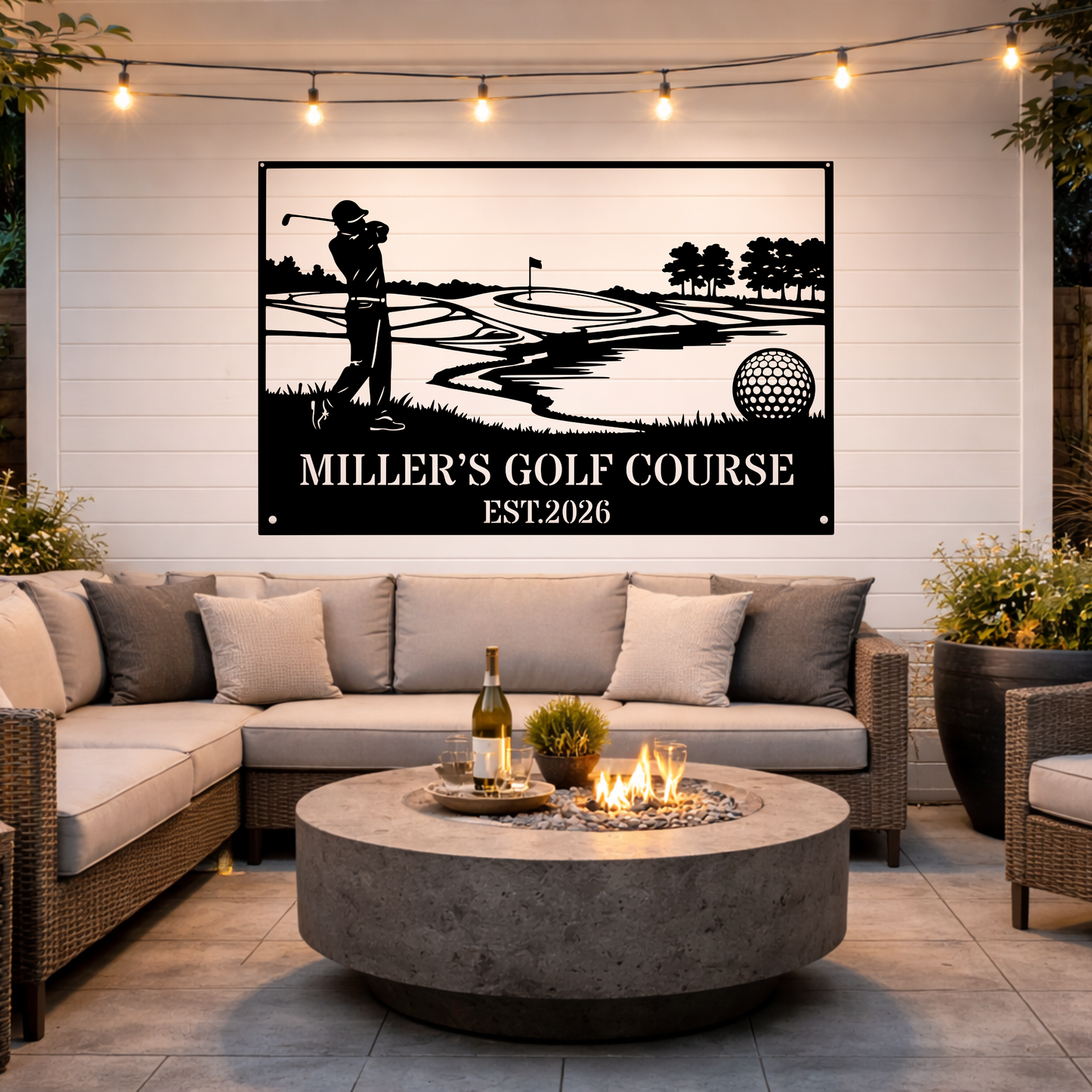 Personalised Golf Course Metal Wall Art