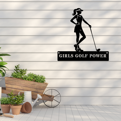 Girls Golf Power Wall Sign – Women’s Golf Art