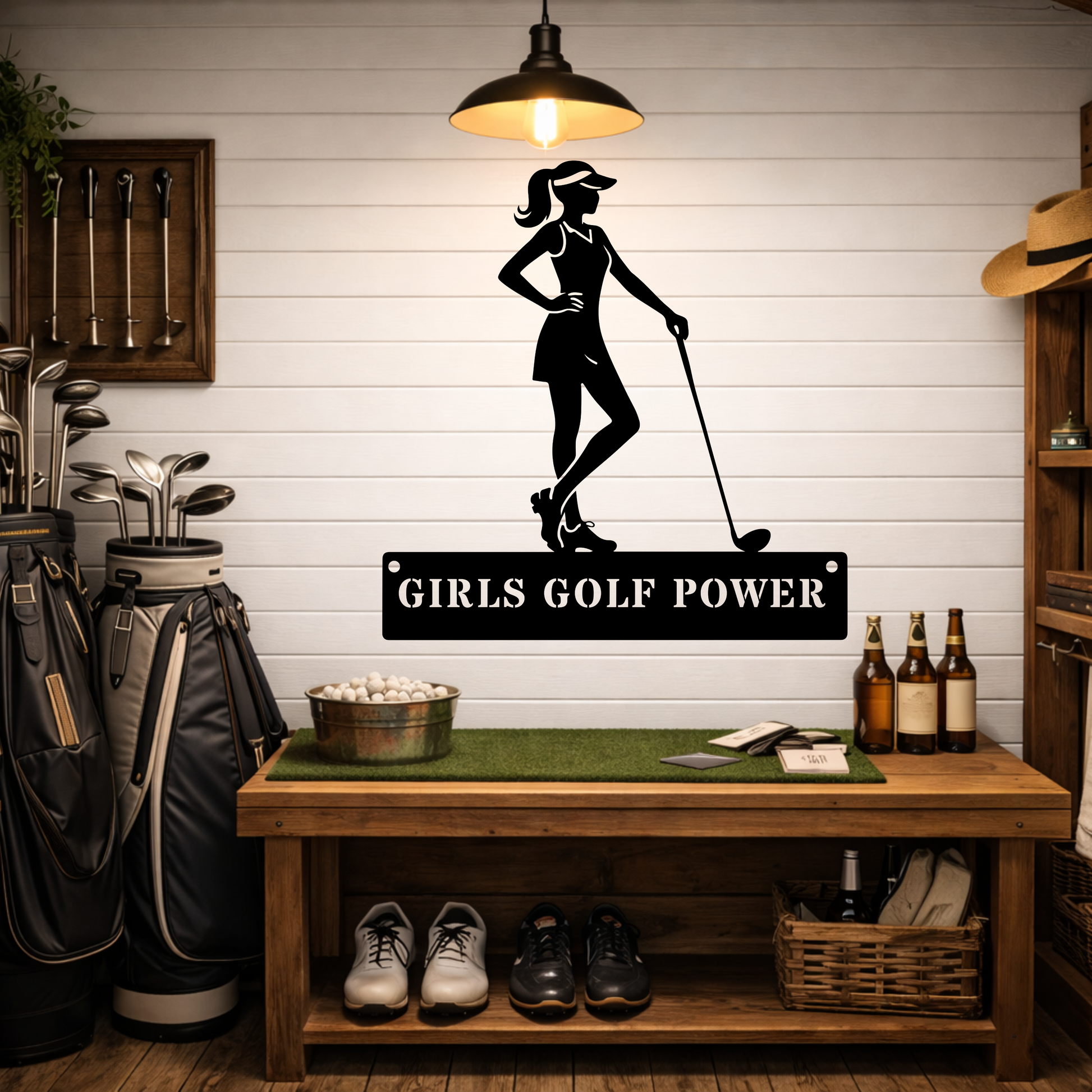 Girls Golf Power Wall Sign – Women’s Golf Art