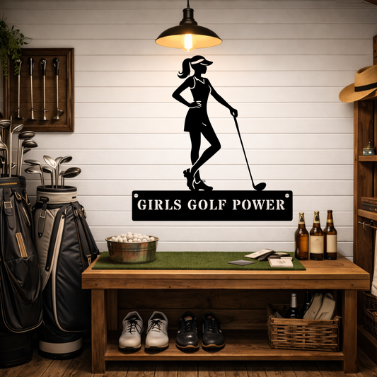 Girls Golf Power Wall Sign – Women’s Golf Art