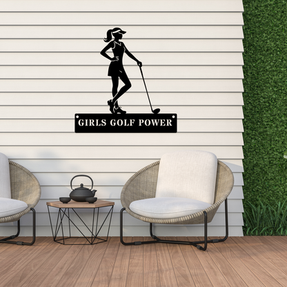 Girls Golf Power Wall Sign – Women’s Golf Art