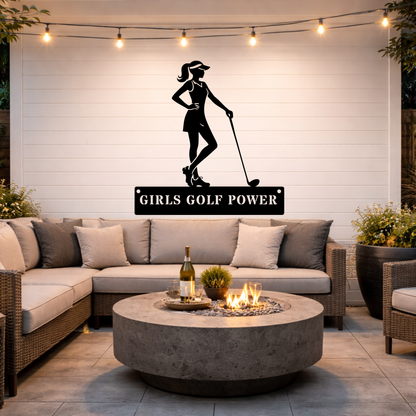 Girls Golf Power Wall Sign – Women’s Golf Art