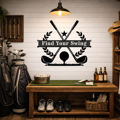Find Your Swing Metal Wall Sign