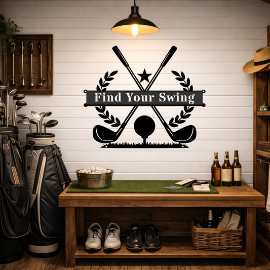 Find Your Swing Metal Wall Sign