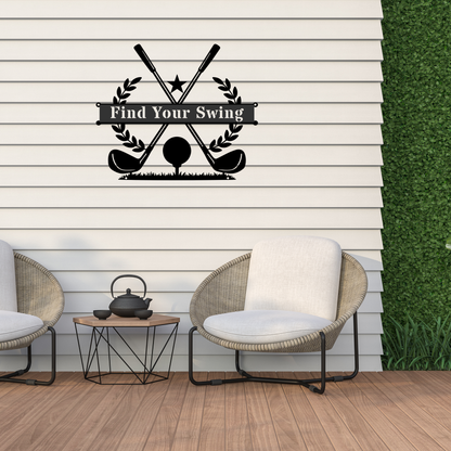 Find Your Swing Metal Wall Sign