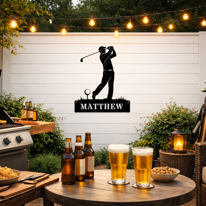 Personalised Golf Swing Metal Sign