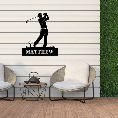 Personalised Golf Swing Metal Sign