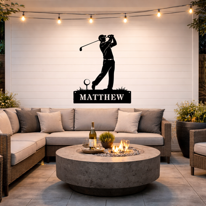 Personalised Golf Swing Metal Sign
