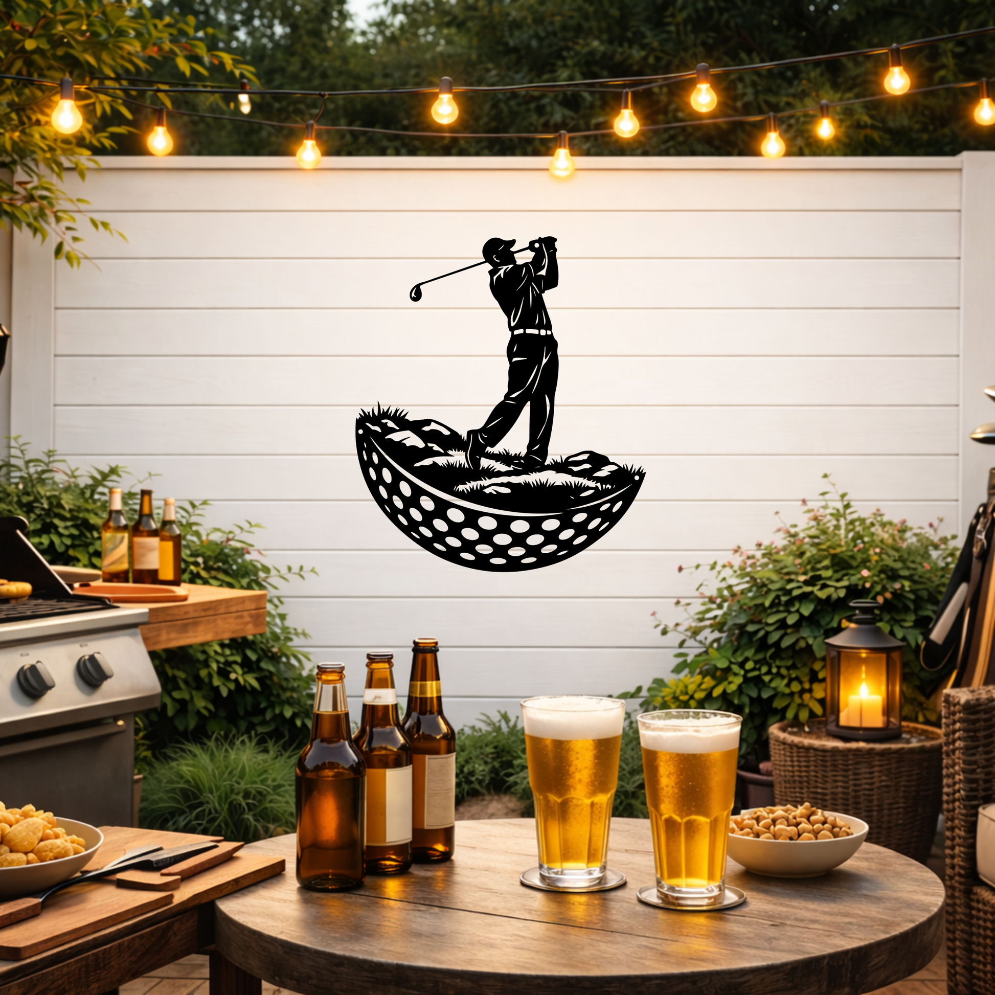 Modern Golf Ball Metal Wall Art