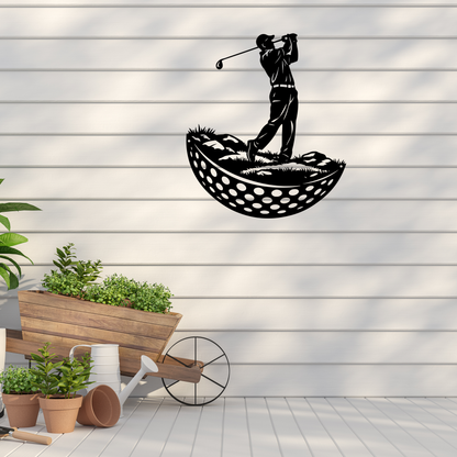 Modern Golf Ball Metal Wall Art