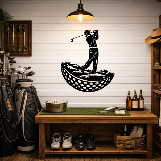 Modern Golf Ball Metal Wall Art