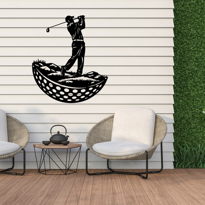Modern Golf Ball Metal Wall Art