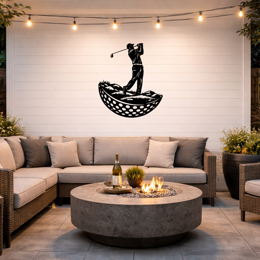 Modern Golf Ball Metal Wall Art