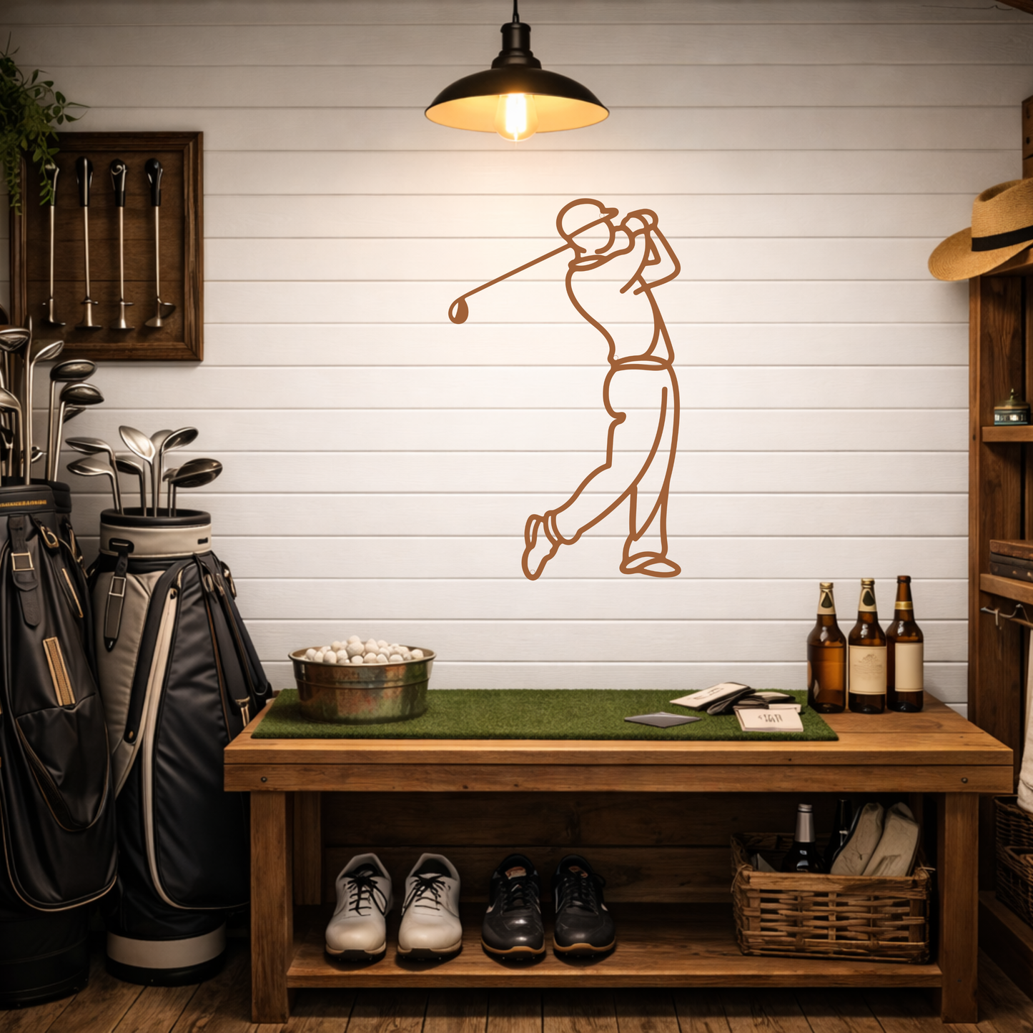 Minimalist Golf Metal Wall Sign