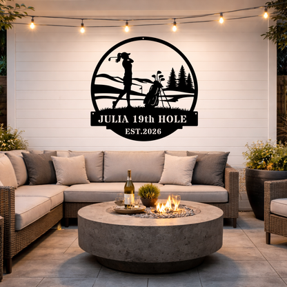 Personalised 19th Hole Golf Metal Sign