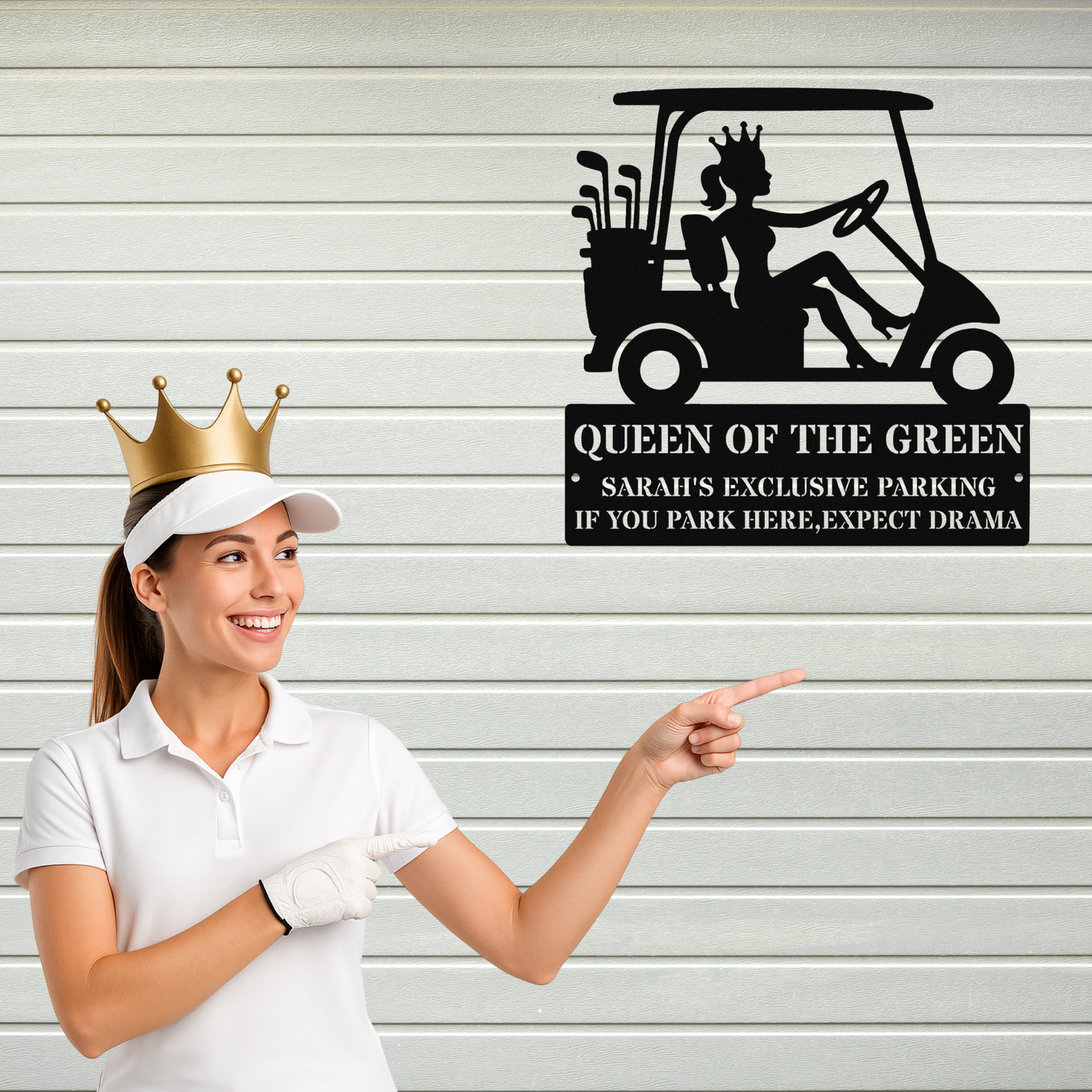 Queen of the green-personalized metal wall art