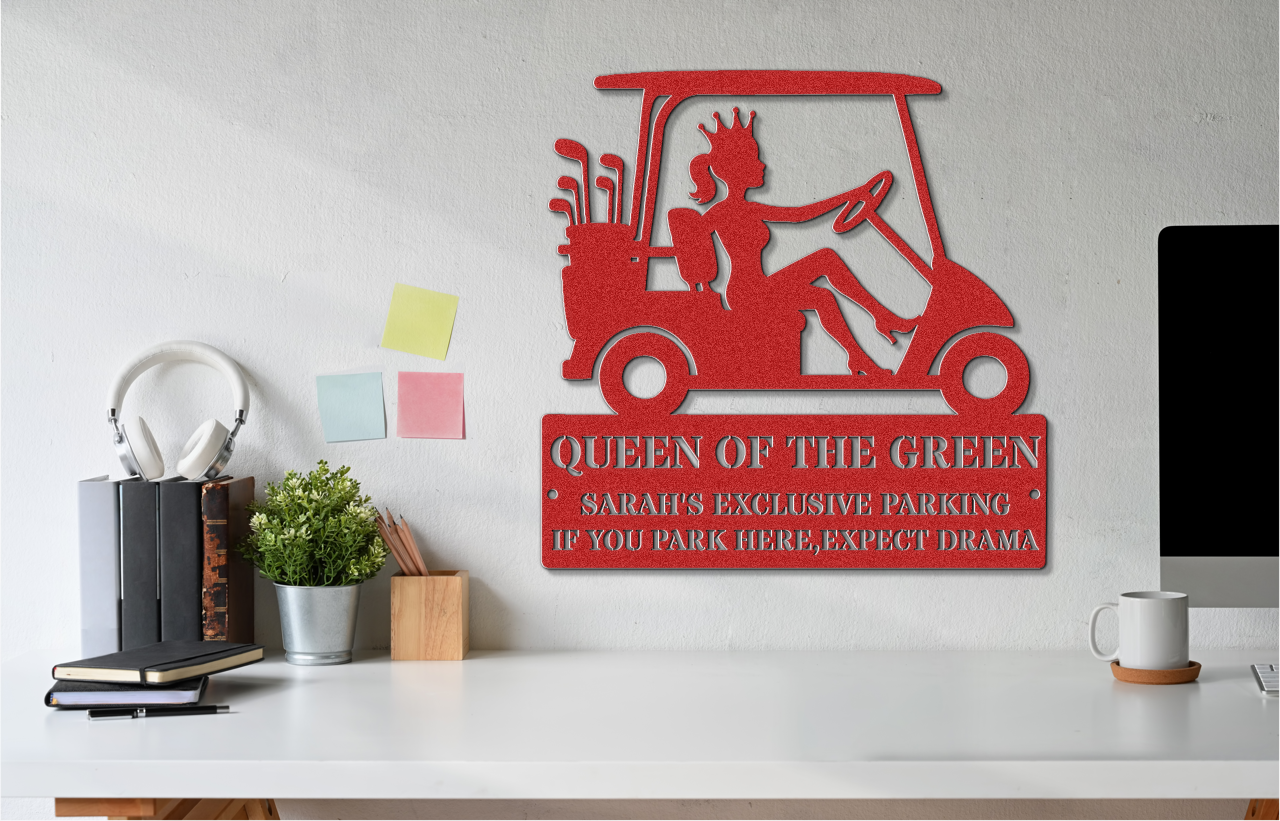 Queen of the green-personalized metal wall art