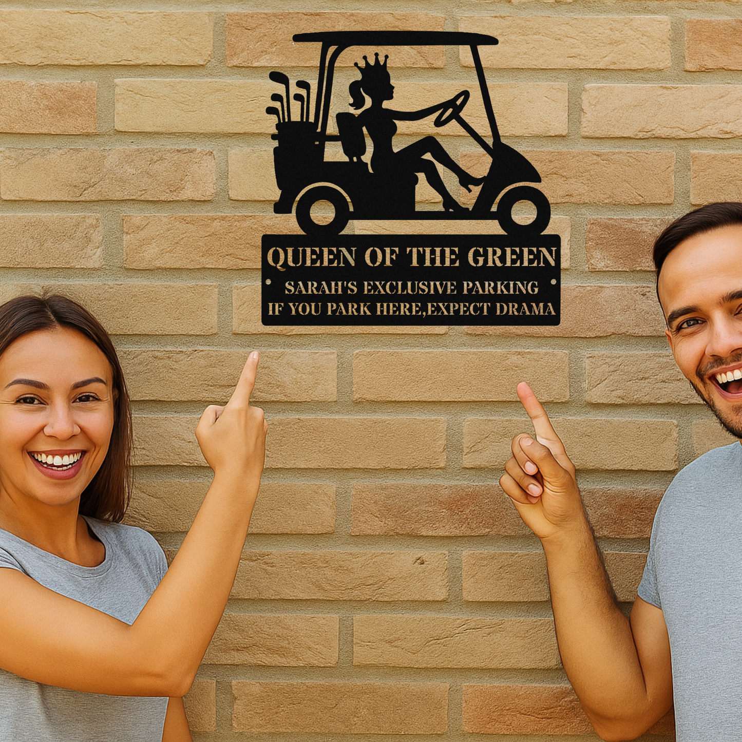 Queen of the green-personalized metal wall art