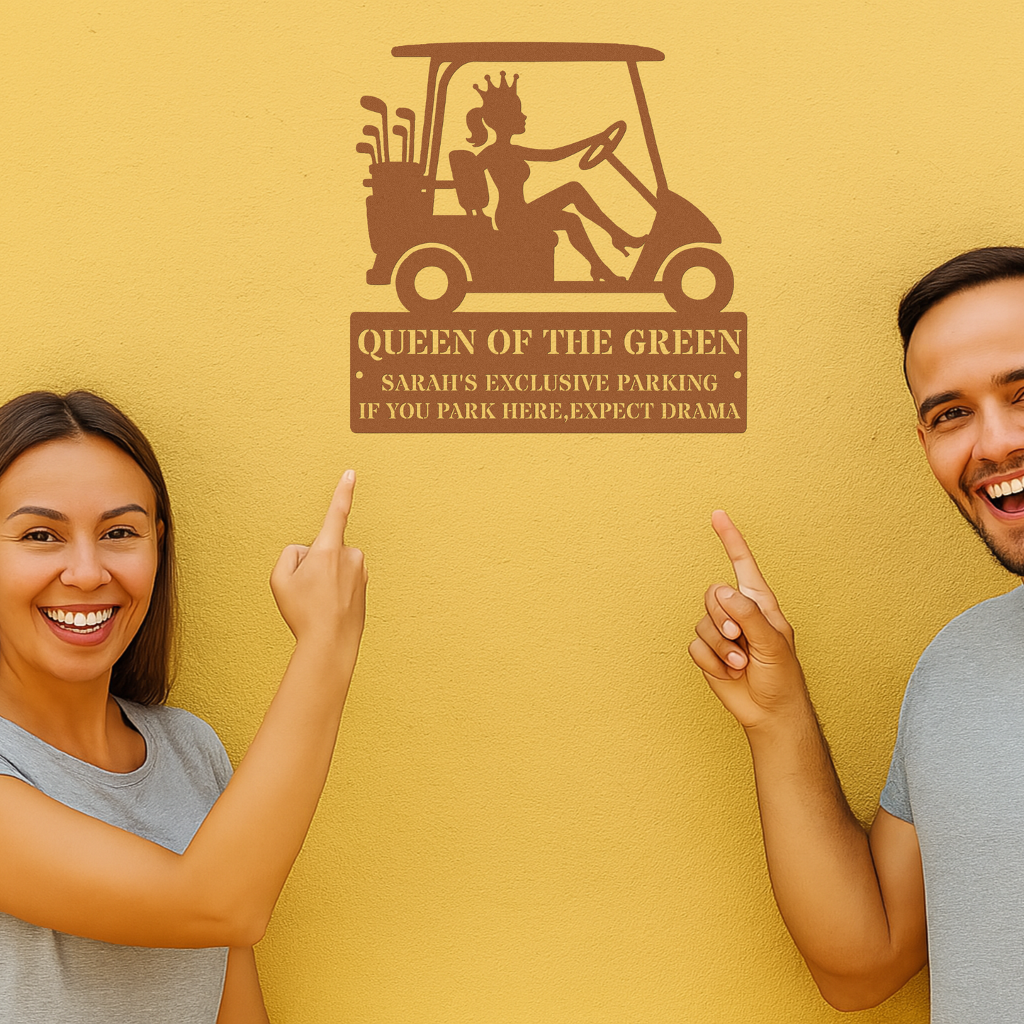 Queen of the green-personalized metal wall art