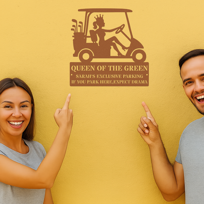 Queen of the green-personalized metal wall art