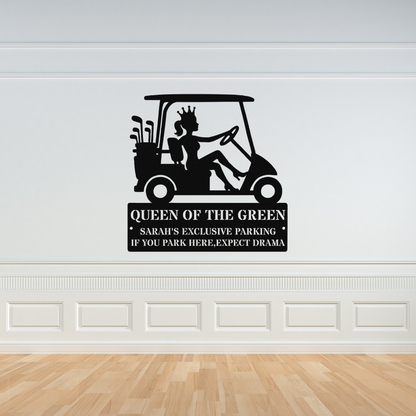 Queen of the green-personalized metal wall art