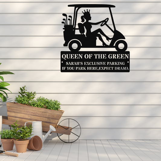 Queen of the green-personalized metal wall art
