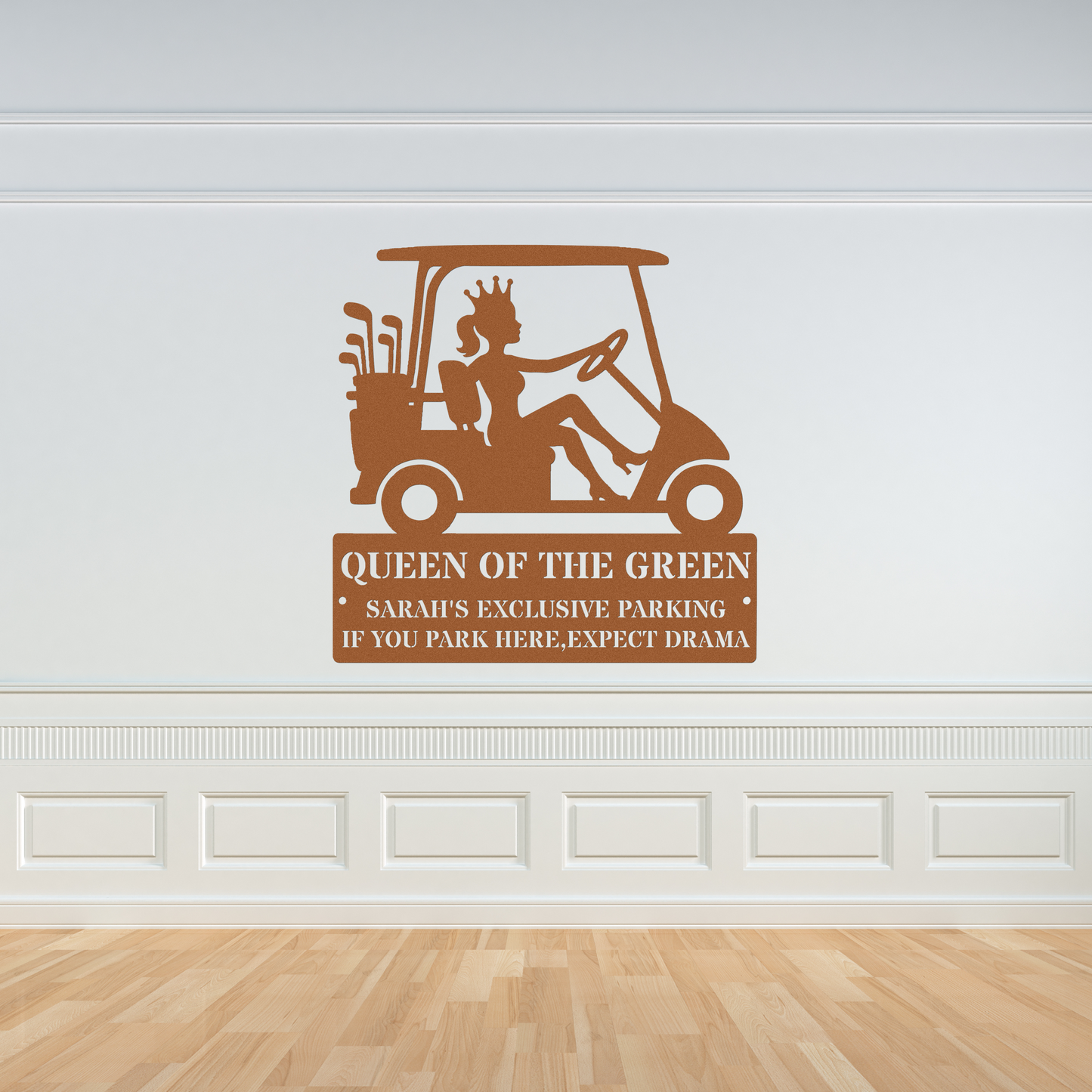 Queen of the green-personalized metal wall art
