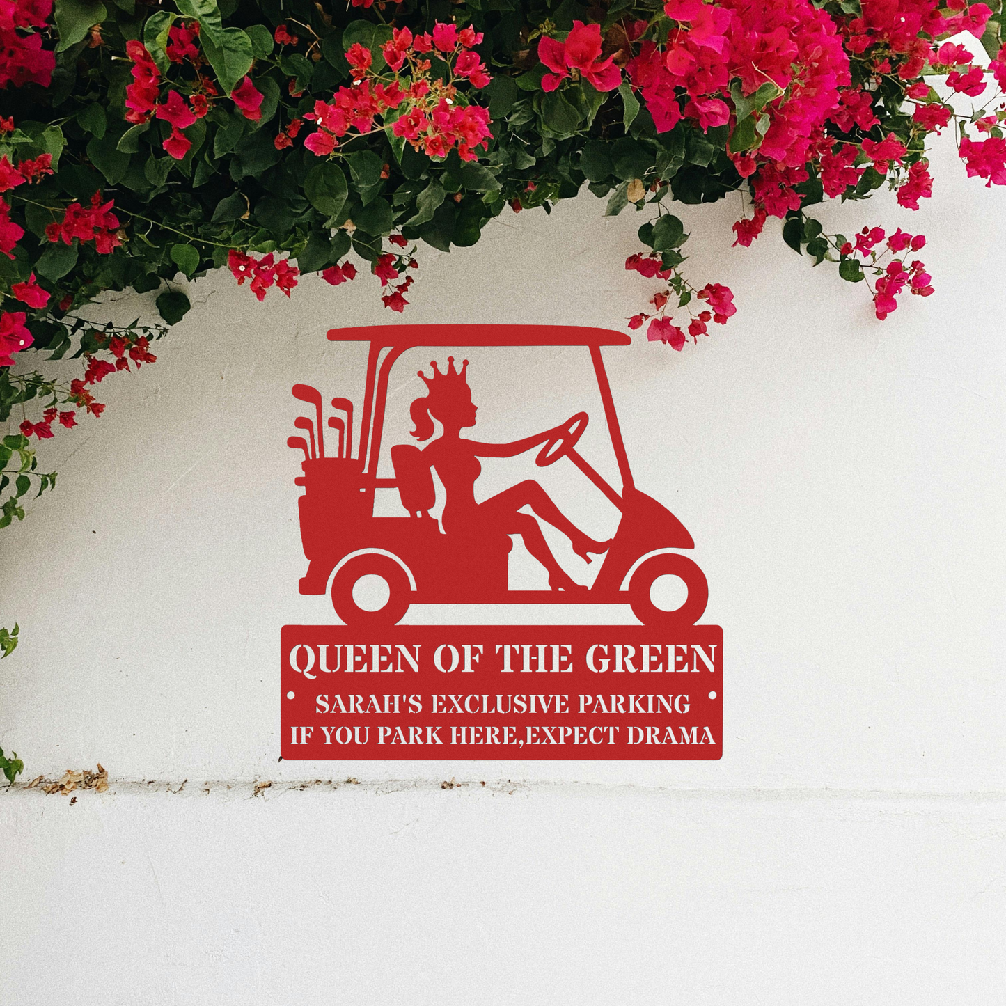Queen of the green-personalized metal wall art
