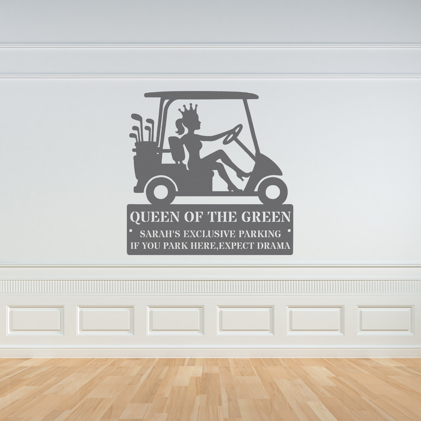 Queen of the green-personalized metal wall art
