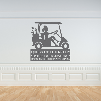 Queen of the green-personalized metal wall art