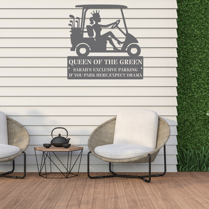 Queen of the green-personalized metal wall art