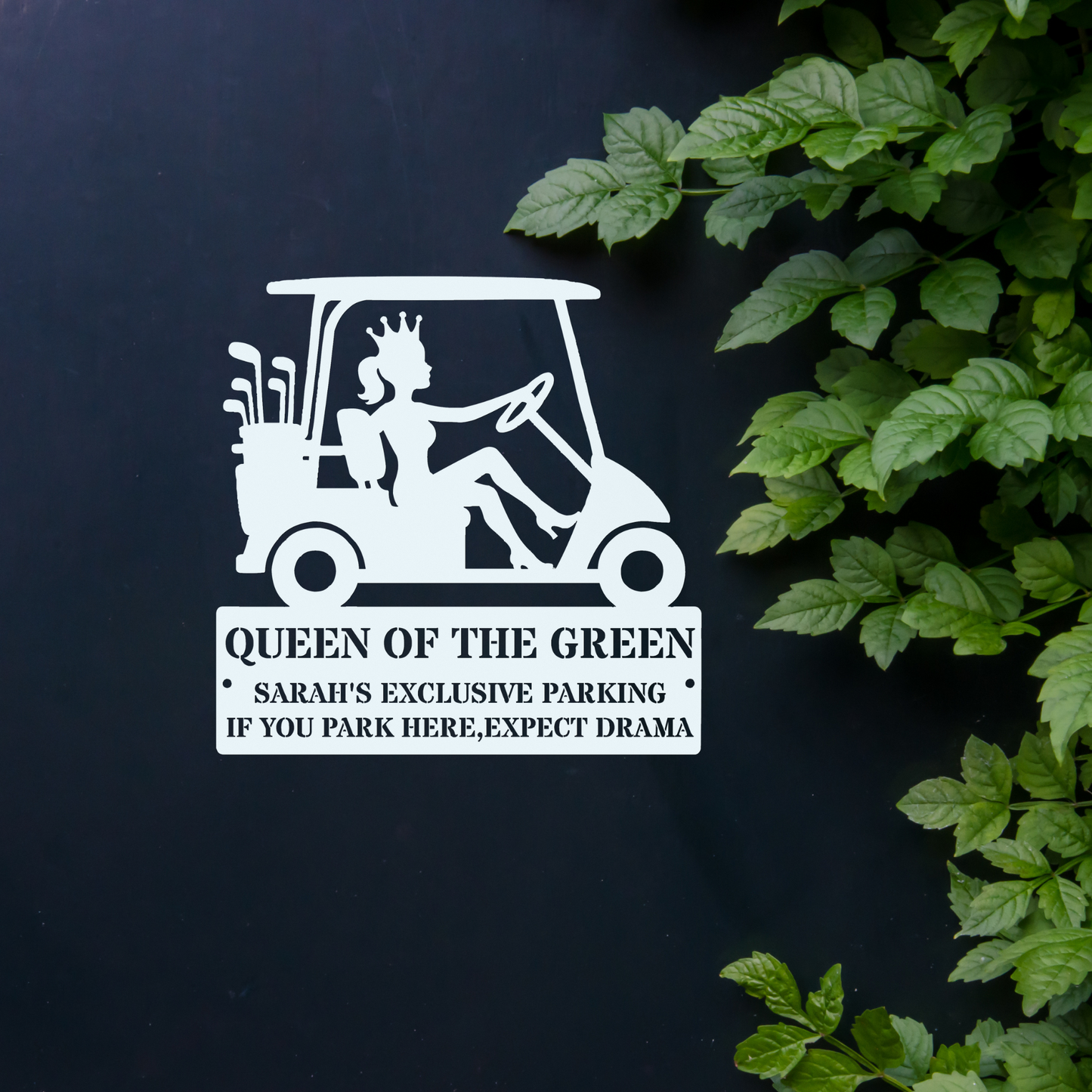 Queen of the green-personalized metal wall art