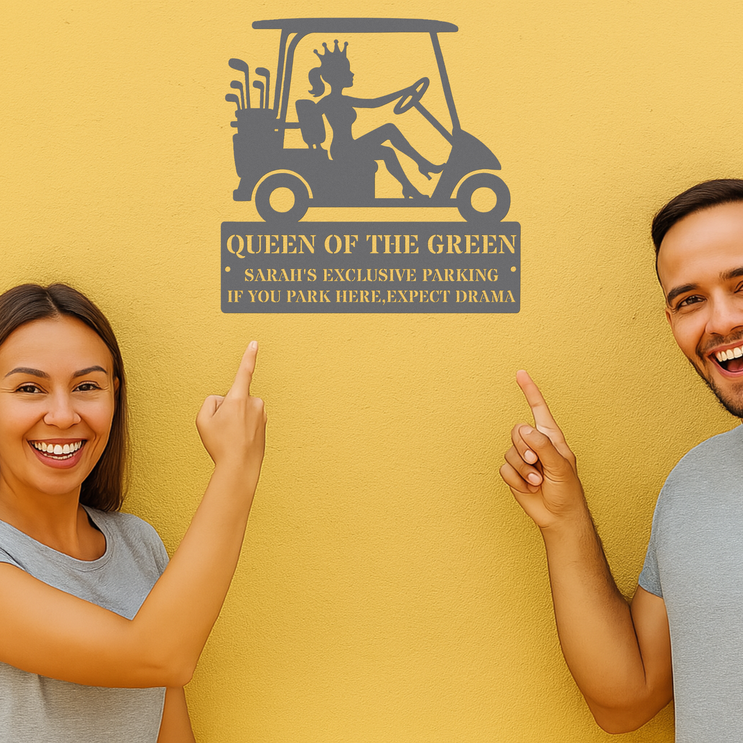 Queen of the green-personalized metal wall art