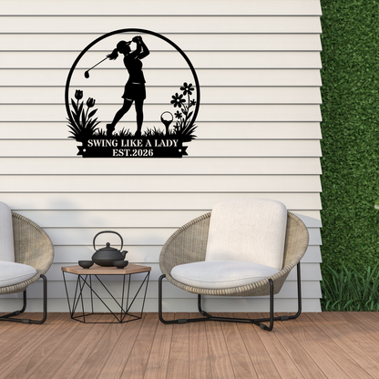 Swing Like a Lady Wall Sign