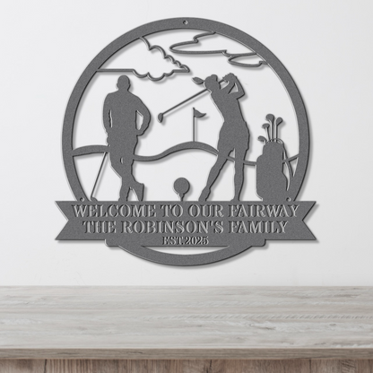 Welcome to our fairway-personalized metal wall art