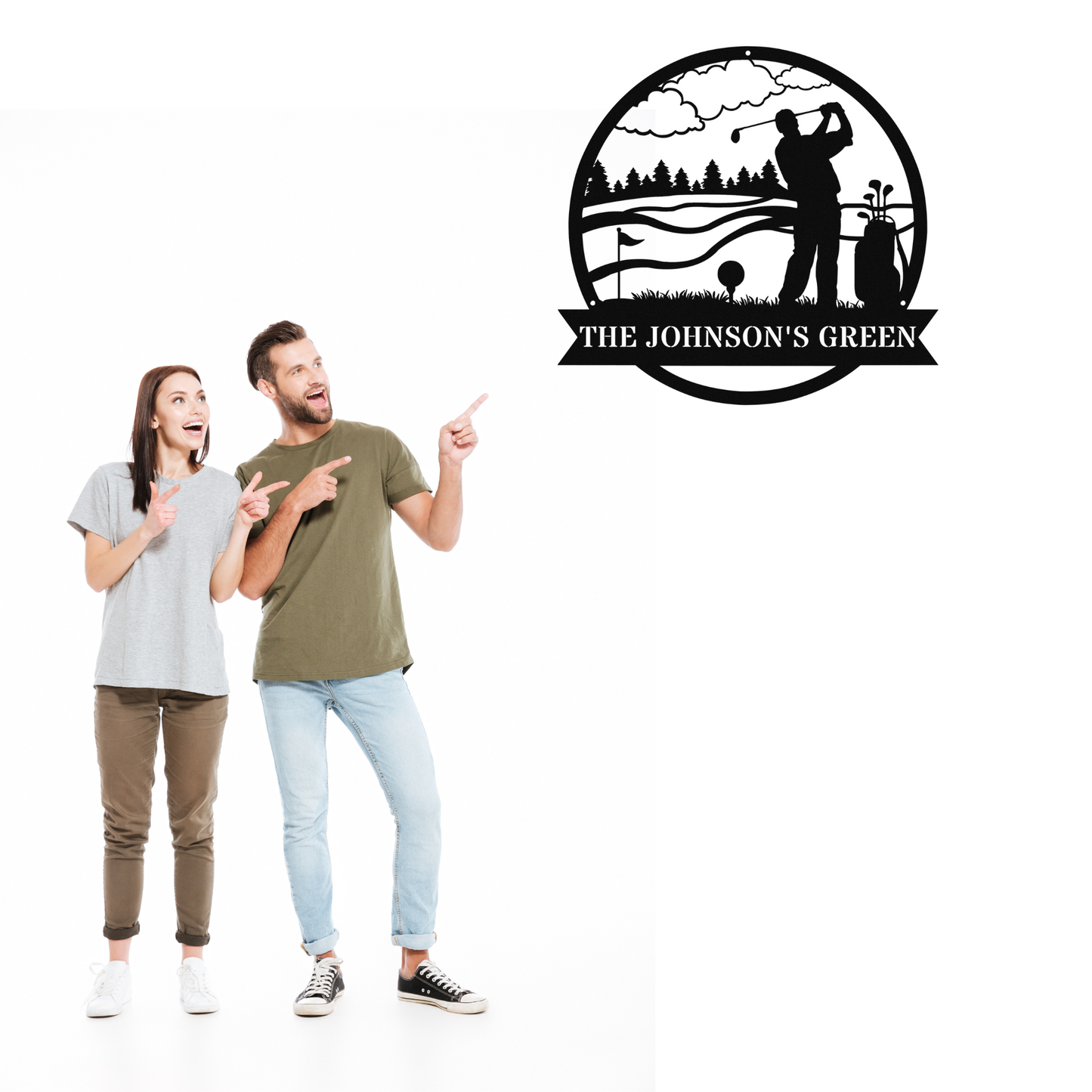 The Johnson's Green-personalized metal wall art